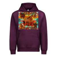 Mauve Wine galloping horse serape sunflowers turquoise and saddles Urban Hoodie - Artiststas