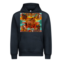 Navy galloping horse serape sunflowers turquoise and saddles Urban Hoodie - Artiststas