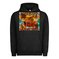 Pigment Black galloping horse serape sunflowers turquoise and saddles Urban Hoodie - Artiststas