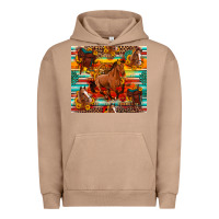 Pigment Burro galloping horse serape sunflowers turquoise and saddles Urban Hoodie - Artiststas