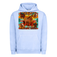 Pigment Grape Ice galloping horse serape sunflowers turquoise and saddles Urban Hoodie - Artiststas