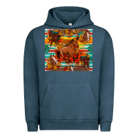 Pigment Midnight Navy galloping horse serape sunflowers turquoise and saddles Urban Hoodie - Artiststas