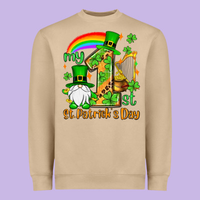St. Patrick's My 1st St. Patrick's Day Heavyweight Sweatshirt Designed By Oliviacreatesart