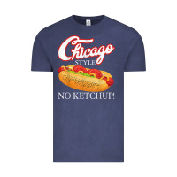 Vintage Denim chicago hot dog summer style 4th of july no ketchu Vintage Tee - tuanDangUi