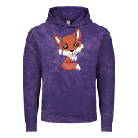 Cloud Purple fox Vintage Hoodie - texasbilliewilder
