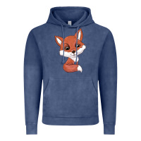 Vintage Denim fox Vintage Hoodie - texasbilliewilder