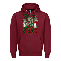Burgundy tis the season skeleton snowboard Zipper Hoodie - FaDigitalArtStudio