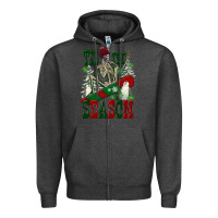 Charcoal Heather tis the season skeleton snowboard Zipper Hoodie - FaDigitalArtStudio