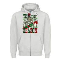 Dove Grey tis the season skeleton snowboard Zipper Hoodie - FaDigitalArtStudio