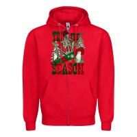Red tis the season skeleton snowboard Zipper Hoodie - FaDigitalArtStudio
