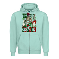 Seafoam tis the season skeleton snowboard Zipper Hoodie - FaDigitalArtStudio