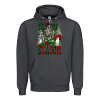 Smoke tis the season skeleton snowboard Zipper Hoodie - FaDigitalArtStudio