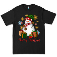 Black Snowman Merry Christmas Premium Tee - NancyCooperArtShop