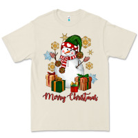 Bone Snowman Merry Christmas Premium Tee - NancyCooperArtShop