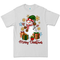 Dove Grey Snowman Merry Christmas Premium Tee - NancyCooperArtShop