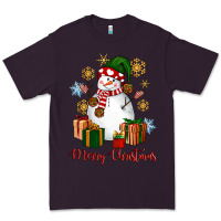 Plum Snowman Merry Christmas Premium Tee - NancyCooperArtShop