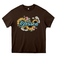 Chocolate Brown blessed Heavy Core Tee - NancyCooperArtShop