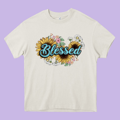Blessed Heavy Core Tee Designed By Nancycooperartshop