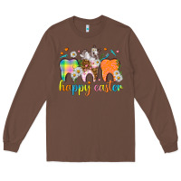 Chestnut Happy Easter Dental Easter Day Long Sleeve Tee - HowdyJamesFarm