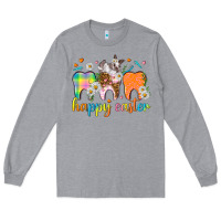 Heather Grey Happy Easter Dental Easter Day Long Sleeve Tee - HowdyJamesFarm