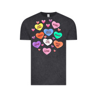 Vintage Black womens valentine candy heart valentines day vneck Vintage Tee - tuanDangUi