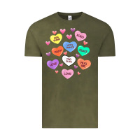 Vintage Olive womens valentine candy heart valentines day vneck Vintage Tee - tuanDangUi