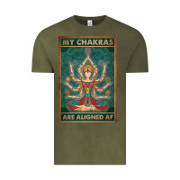 Vintage Olive my chakras are aligned af vintage yoga meditation Vintage Tee - tuanDangUi