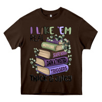 Chocolate Brown i like them real thick and juicy books Heavy Core Tee - MaliasSmallBusiness