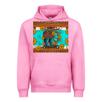 Fuchsia Pink cowboy boots and sunflowers turquoise leopard background Urban Hoodie - Artiststas