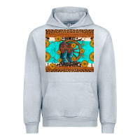 Heather Grey cowboy boots and sunflowers turquoise leopard background Urban Hoodie - Artiststas