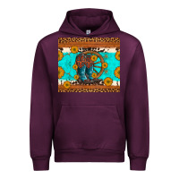 Mauve Wine cowboy boots and sunflowers turquoise leopard background Urban Hoodie - Artiststas