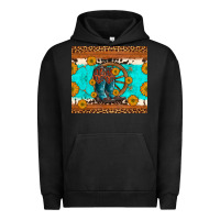 Pigment Black cowboy boots and sunflowers turquoise leopard background Urban Hoodie - Artiststas