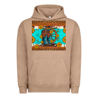 Pigment Burro cowboy boots and sunflowers turquoise leopard background Urban Hoodie - Artiststas