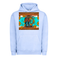 Pigment Grape Ice cowboy boots and sunflowers turquoise leopard background Urban Hoodie - Artiststas