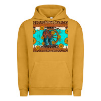 Pigment Peanut Butter cowboy boots and sunflowers turquoise leopard background Urban Hoodie - Artiststas