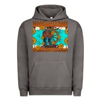 Pigment Tornado cowboy boots and sunflowers turquoise leopard background Urban Hoodie - Artiststas