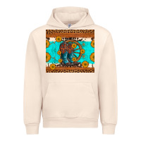 Sandshell cowboy boots and sunflowers turquoise leopard background Urban Hoodie - Artiststas