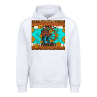 White cowboy boots and sunflowers turquoise leopard background Urban Hoodie - Artiststas