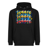 Black Summer Summer Summer Heavyweight Hoodie - CowhideDigitalArt