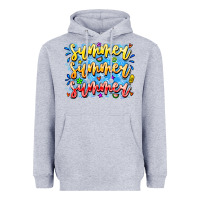 Heather Grey Summer Summer Summer Heavyweight Hoodie - CowhideDigitalArt