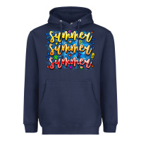 Navy Summer Summer Summer Heavyweight Hoodie - CowhideDigitalArt