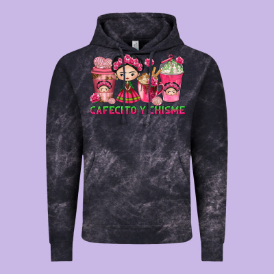 Cafecito Y Chisme With Coffee Cups Vintage Hoodie Designed By Texasbilliewilder