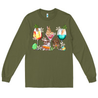 Army Green Easter wine glasses Easter Day Long Sleeve Tee - HowdyJamesFarm