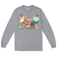 Heather Grey Easter wine glasses Easter Day Long Sleeve Tee - HowdyJamesFarm