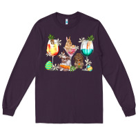 Plum Easter wine glasses Easter Day Long Sleeve Tee - HowdyJamesFarm