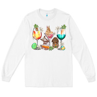 White Easter wine glasses Easter Day Long Sleeve Tee - HowdyJamesFarm