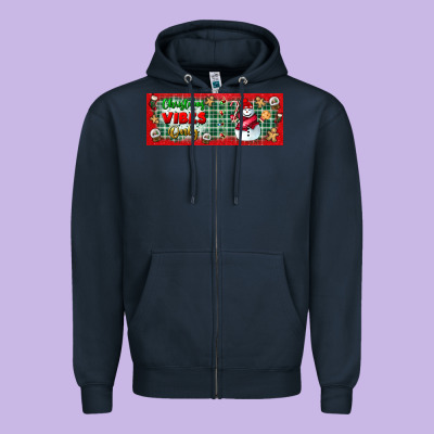 Christmas Vibes Only Zipper Hoodie Designed By Bundleandbundleshop
