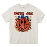Cream game day vibes Heavy Core Tee - MaliasSmallBusiness