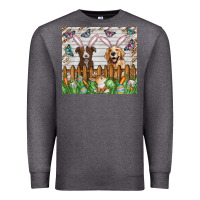 Charcoal Heather Easter Dog Premium Sweatshirt - CowhideDigitalArt