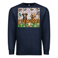 Navy Easter Dog Premium Sweatshirt - CowhideDigitalArt